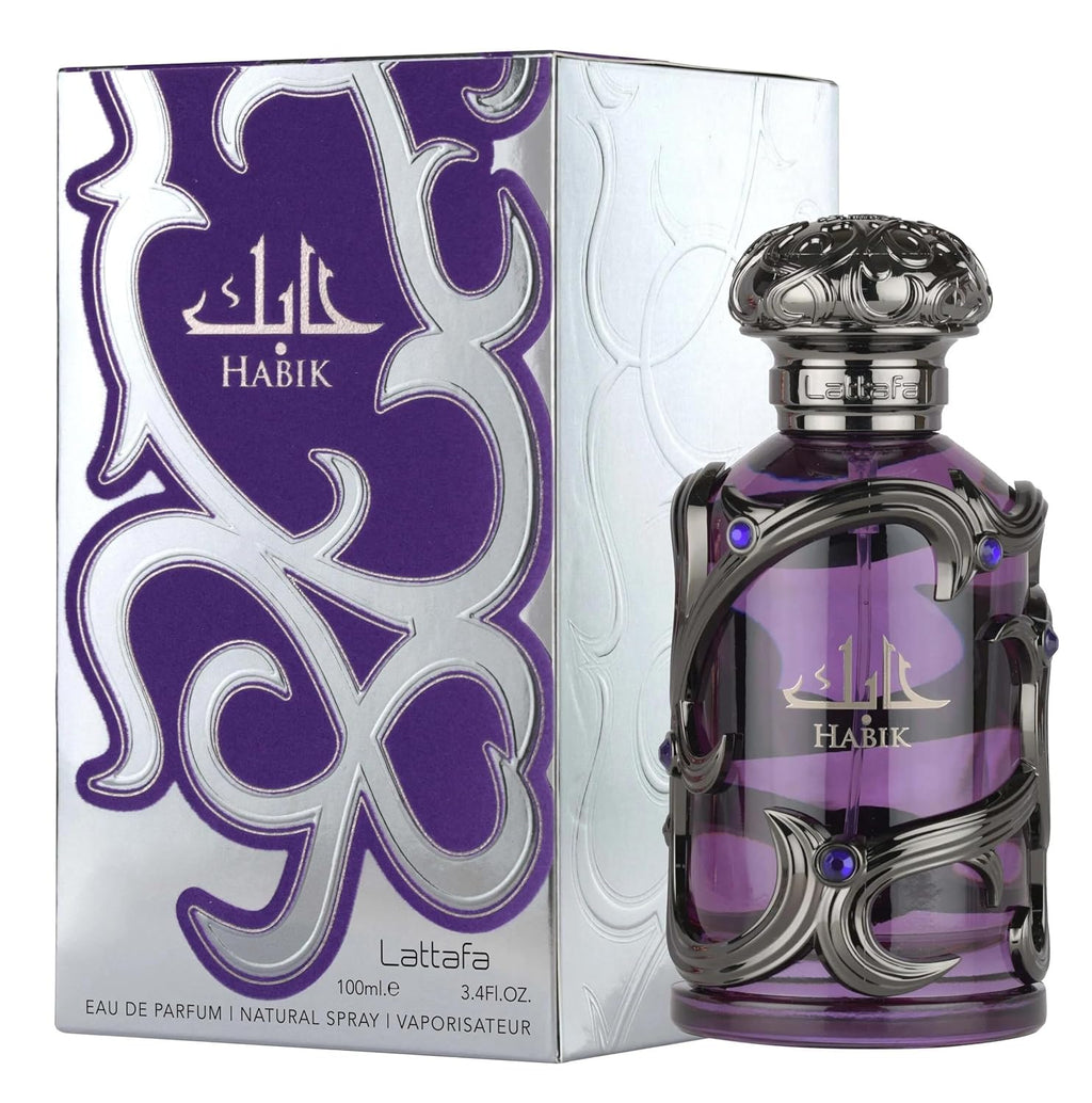 Lattafa Habik – Spicy, Aromatic, Woody, Musky – Eau de Parfum Spray Long-Lasting Fragrance for Men, 3.4 Ounce / 100 ml